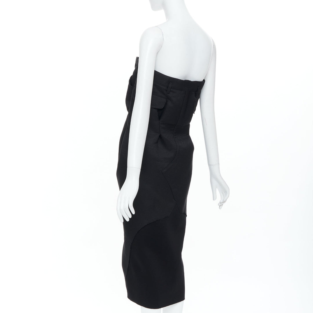 MAISON MARGIELA 2019 black deconstructed bustier strapless dress IT40 S