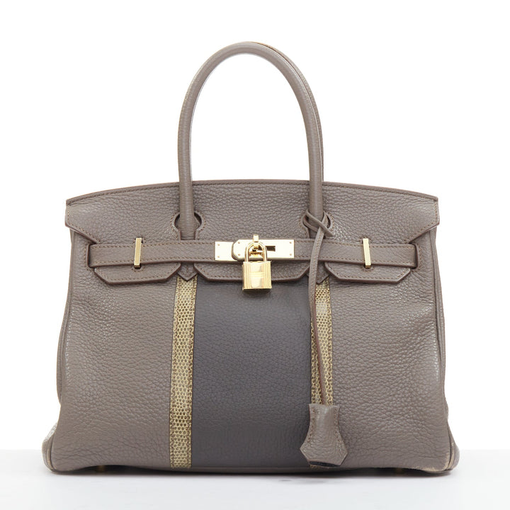 rare HERMES Jean Paul Gaultier Birkin 30 Club grey leather top handle bag