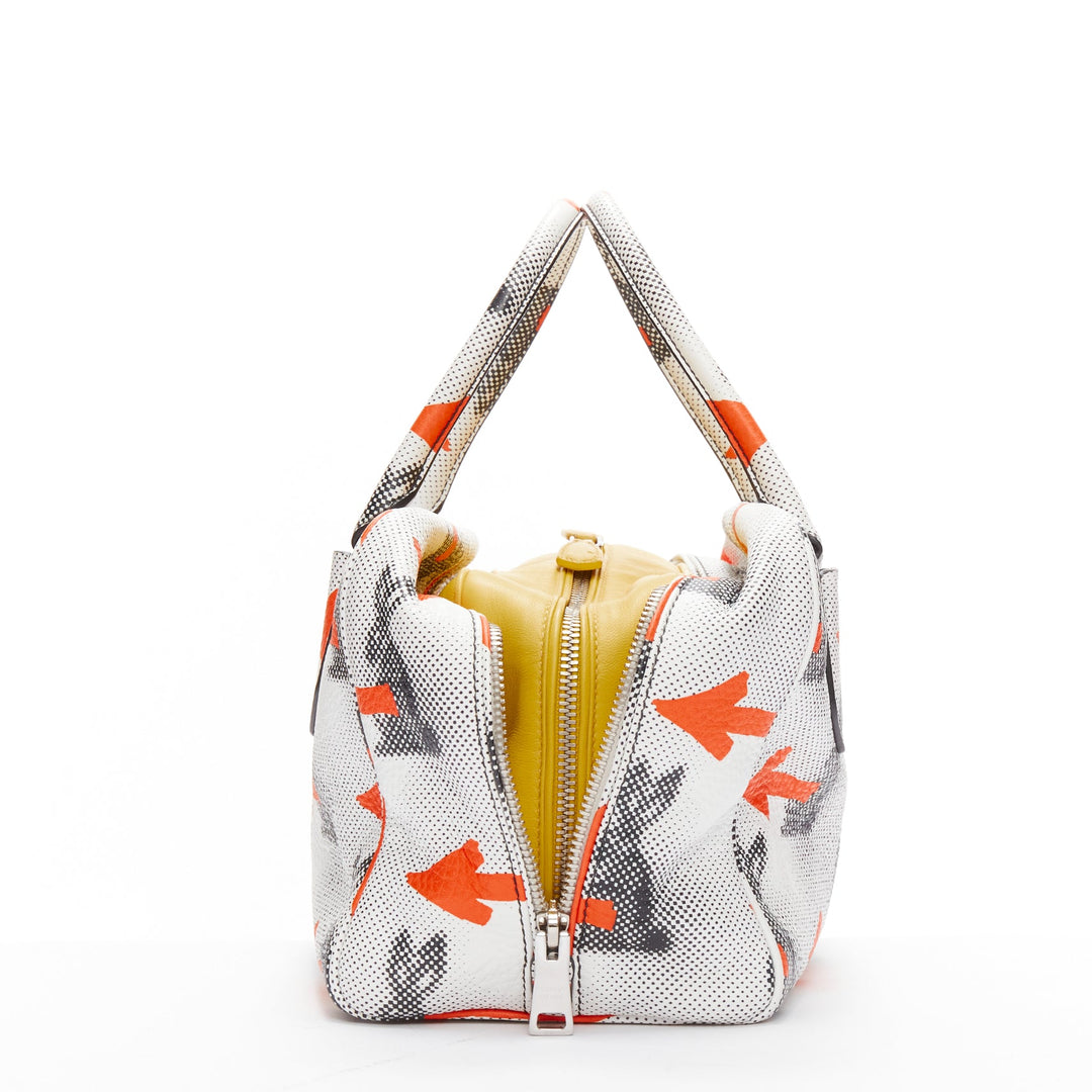 PRADA 2016 Inside Bauletto white rabbit arrows yellow leather bag