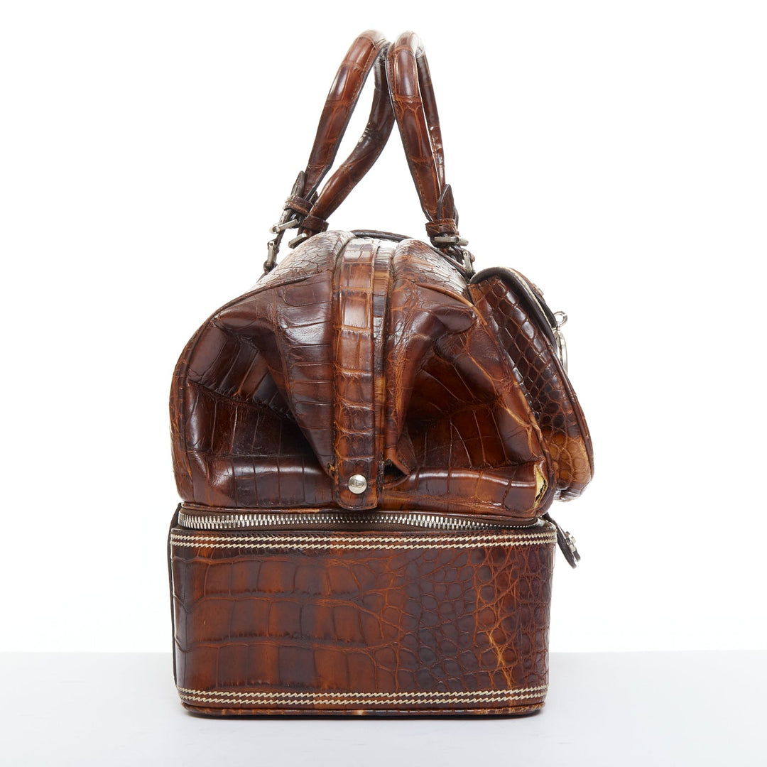 rare DIOR John Galliano 2005 Runway Limited Voyage scaled leather bag