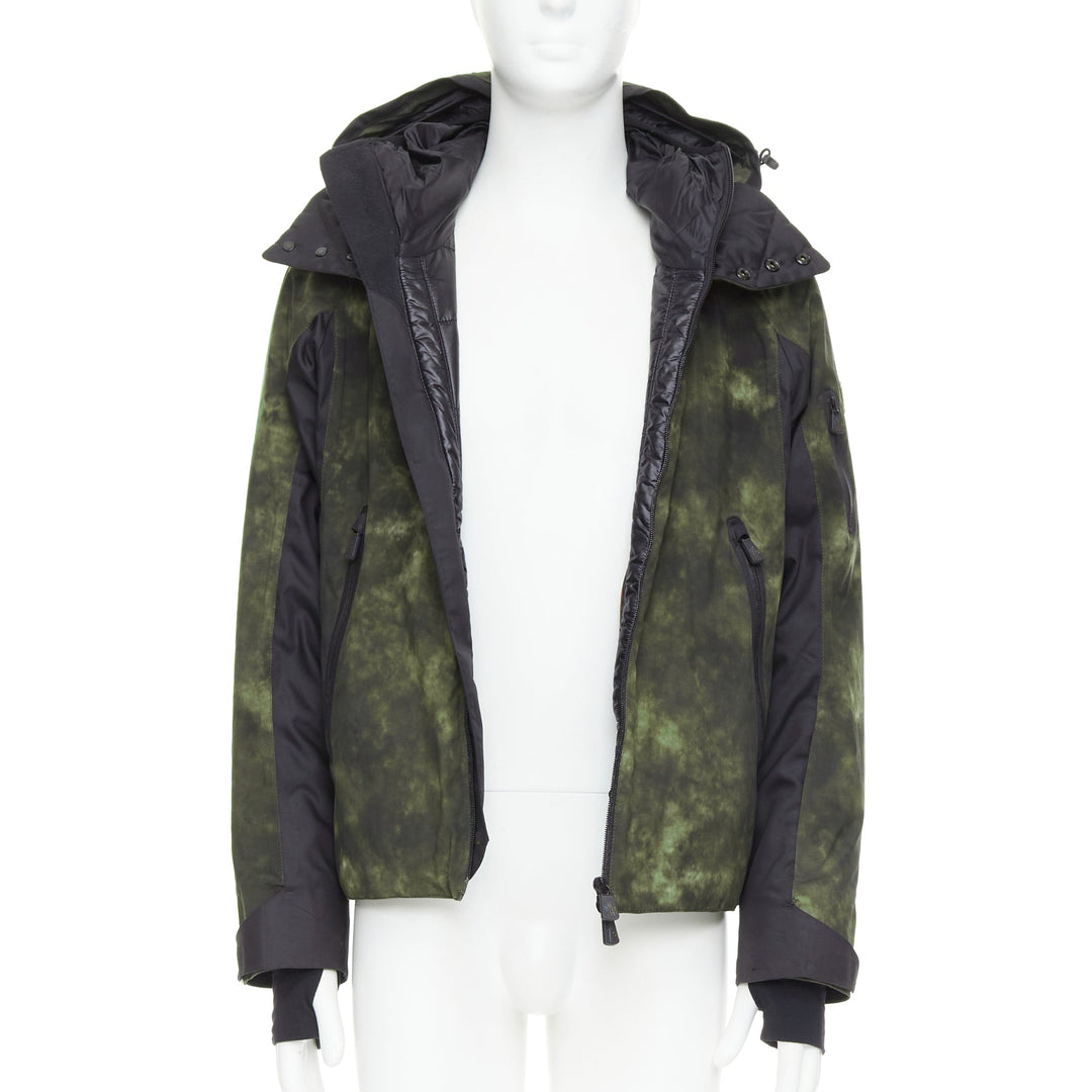 MONCLER Grenoble G32-003 green tie dye hooded ski jacket Sz1 S