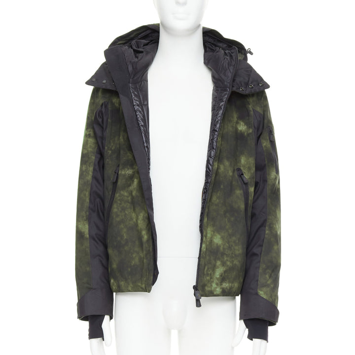 MONCLER Grenoble G32-003 green tie dye hooded ski jacket Sz1 S