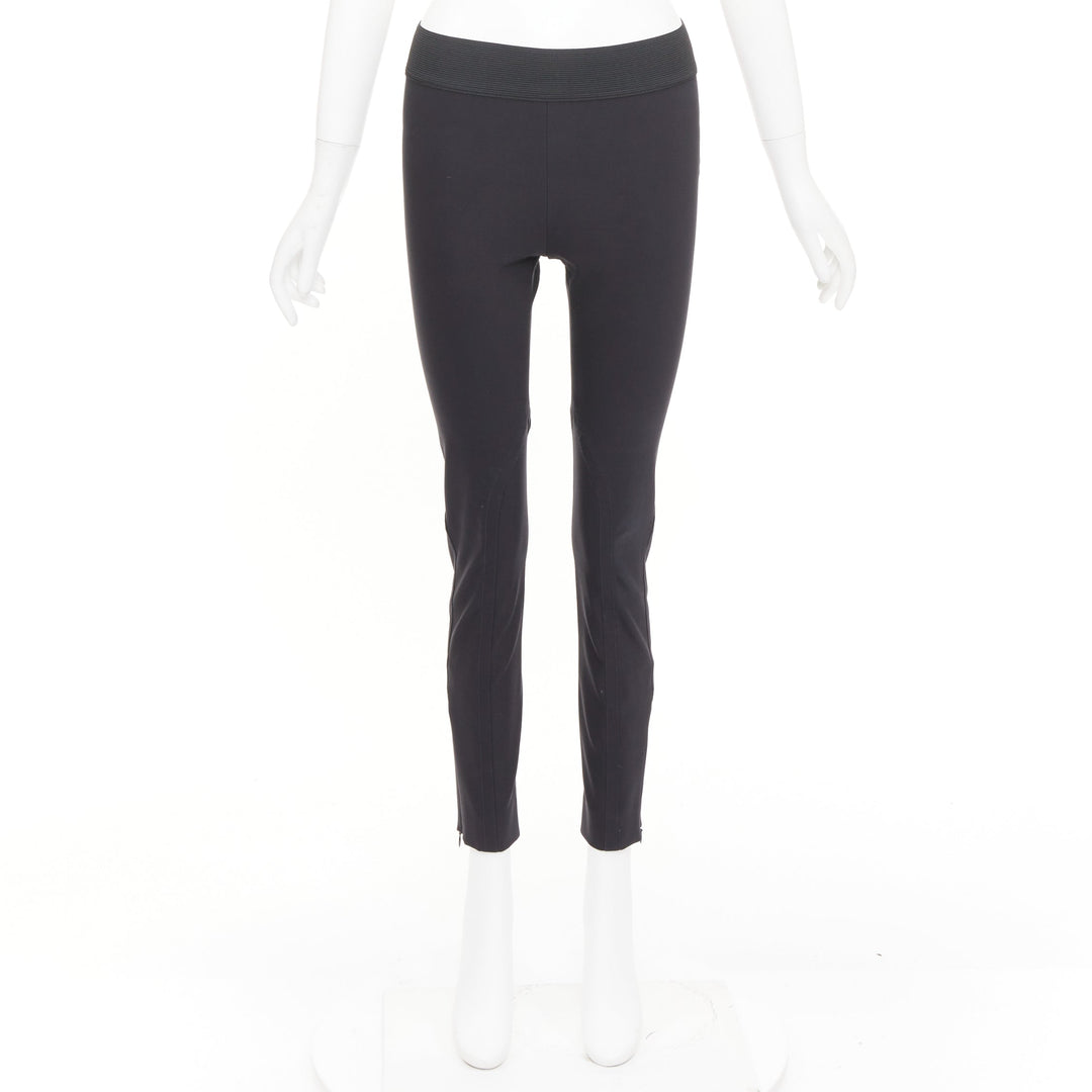 STELLA MCCARTNEY 2015 black cotton stretch zip equestrian riding pants  IT38 XS
