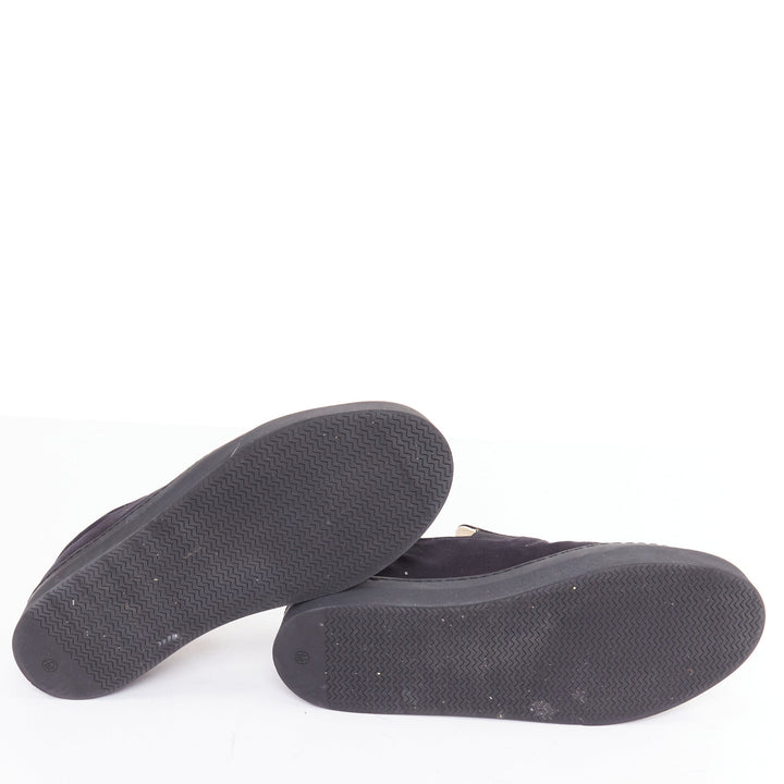 THE ROW Marie H black cotton twill rubber midsole elastic skate sneakers EU37.5