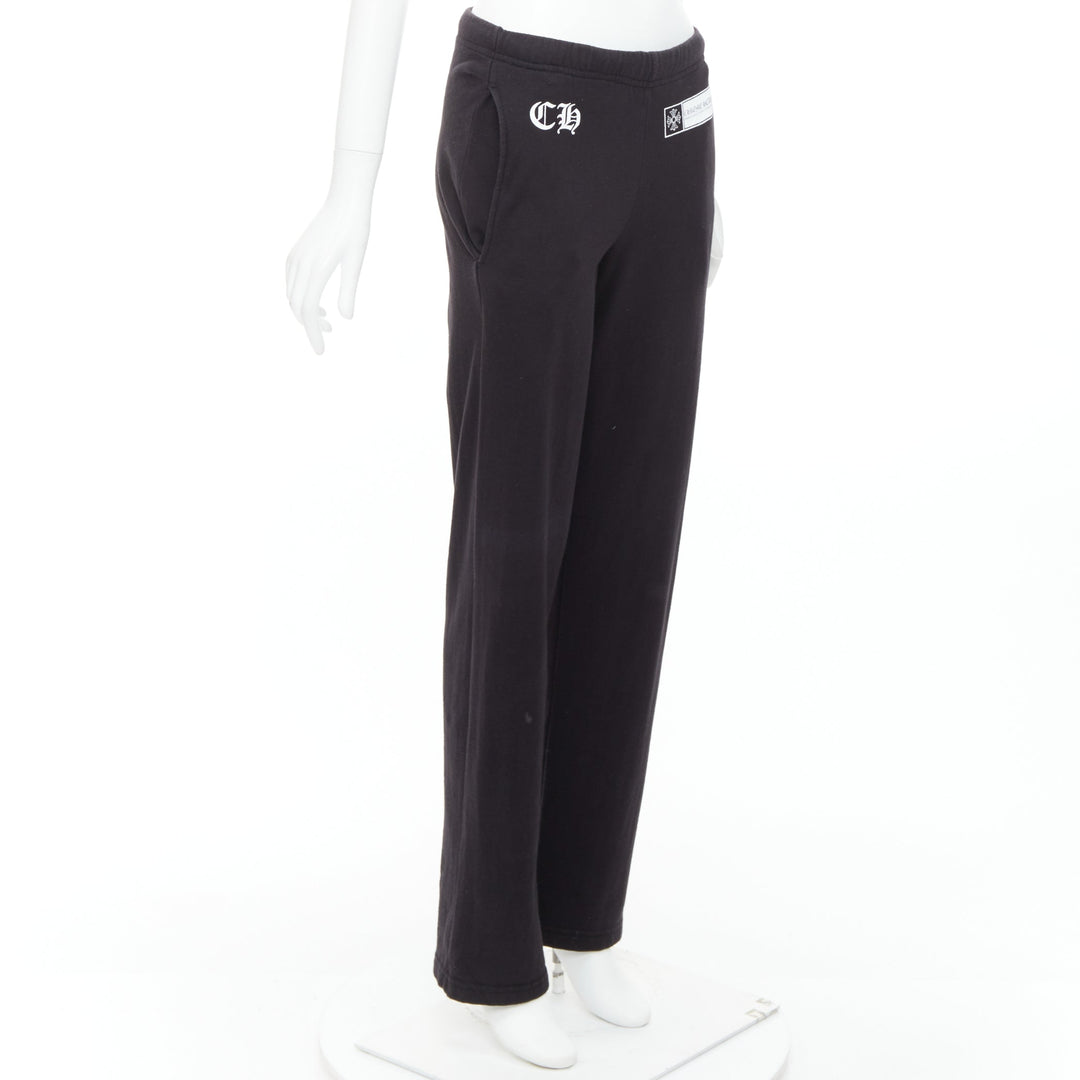 CHROME HEARTS black cotton logo cross back jogger sweatpants S