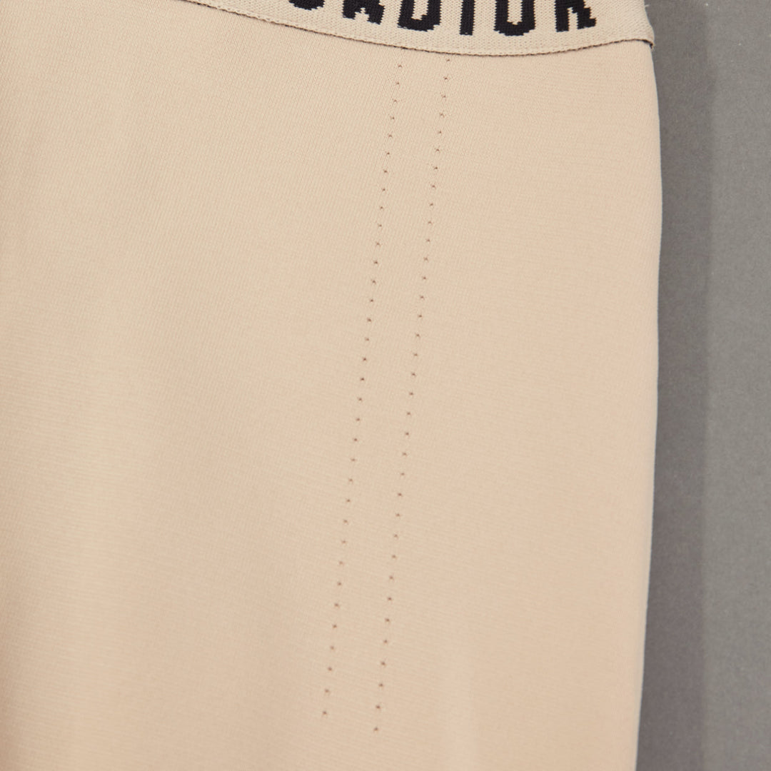 DIOR J'adior nude black logo tape waist tight knit boy brief shorts FR34 XS