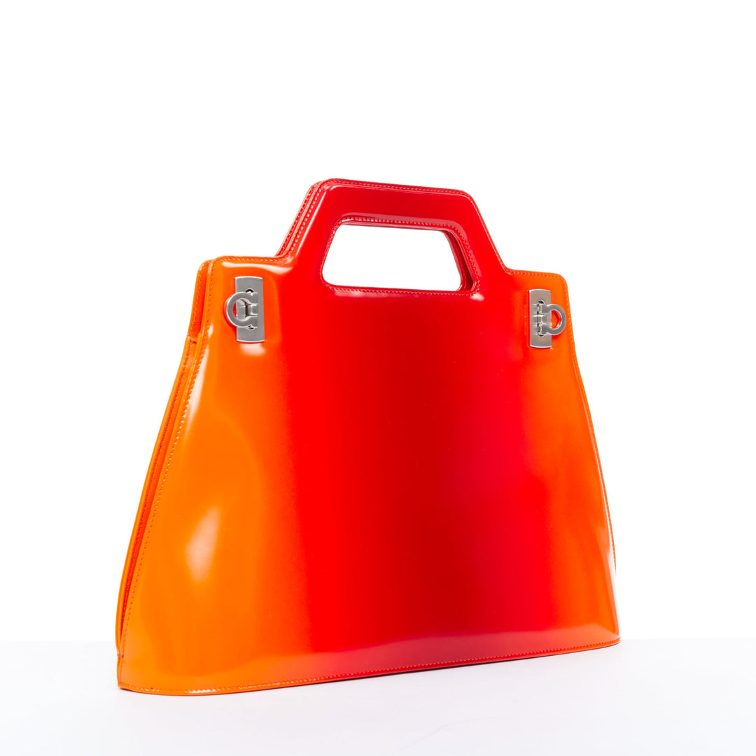 FERRAGAMO Maximilian Davis 2023 Runway Wanda sunset red orange airbrush bag