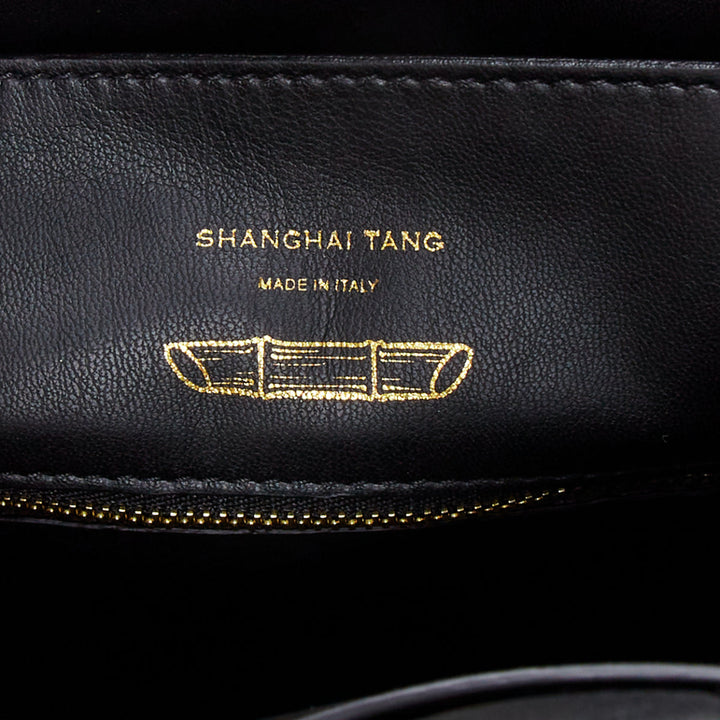 SHANGHAI TANG Yuni Ahn 2022 North South brown lattice weave tote bag