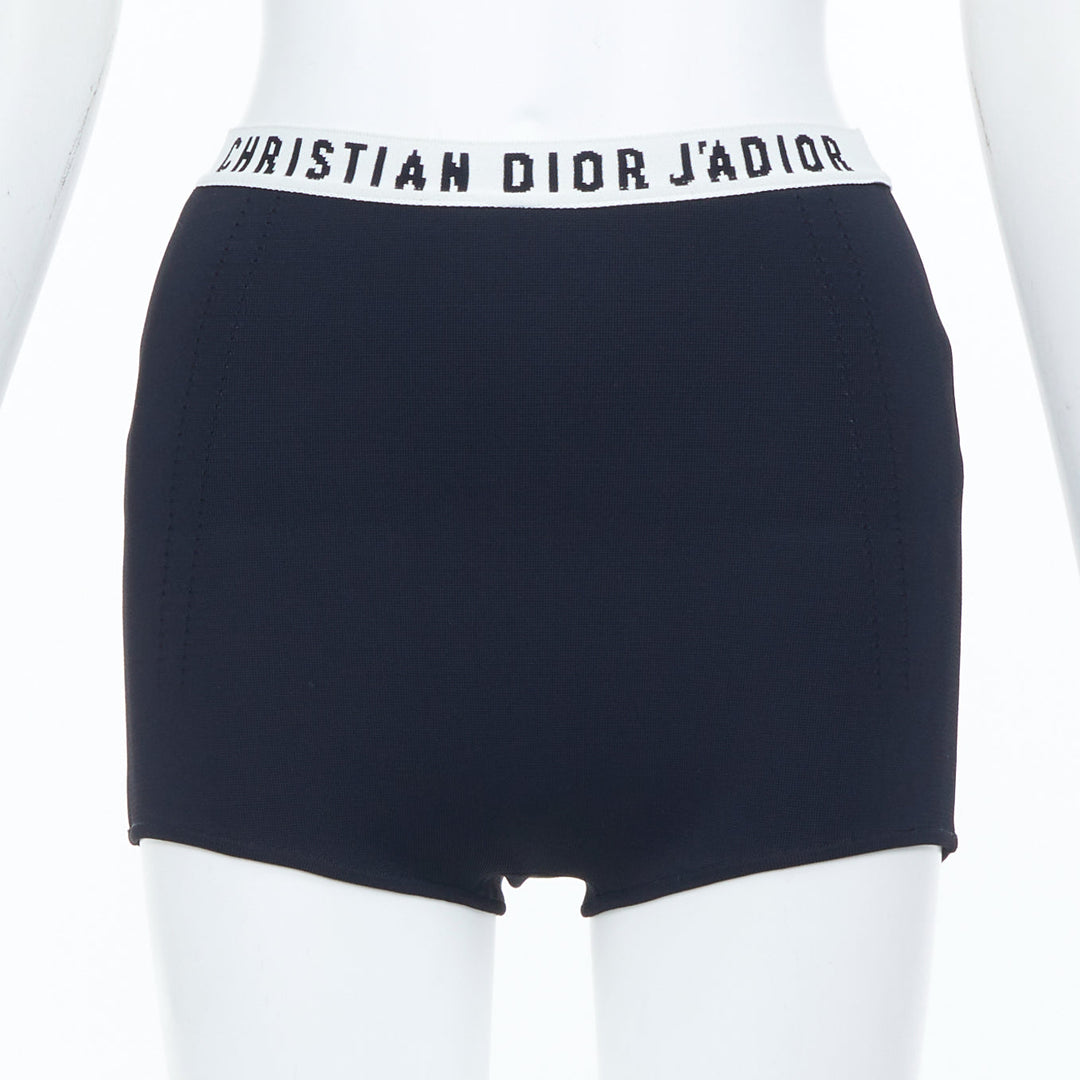 CHRISTIAN DIOR 2017 J'Adior black knit elasticated waistband brief shorts FR38 M