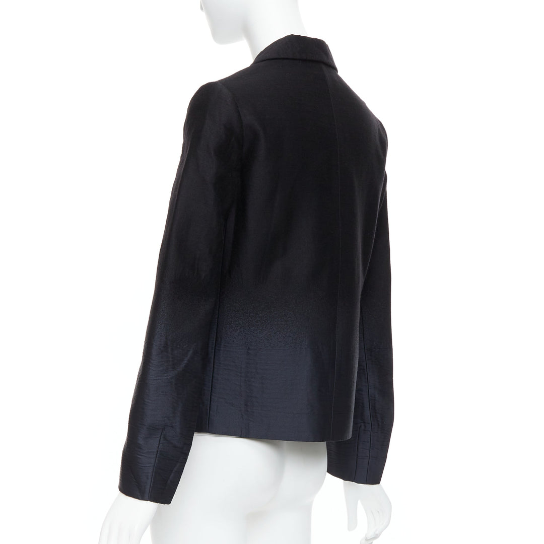 PRADA 2007 Vintage black wool degrade fabric blazer jacket IT38 XS