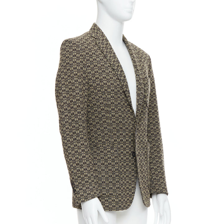 Male mannequin wearing Maison Margiela Khaki Wool Men Blazers in Size EU48 | Available at JHROP