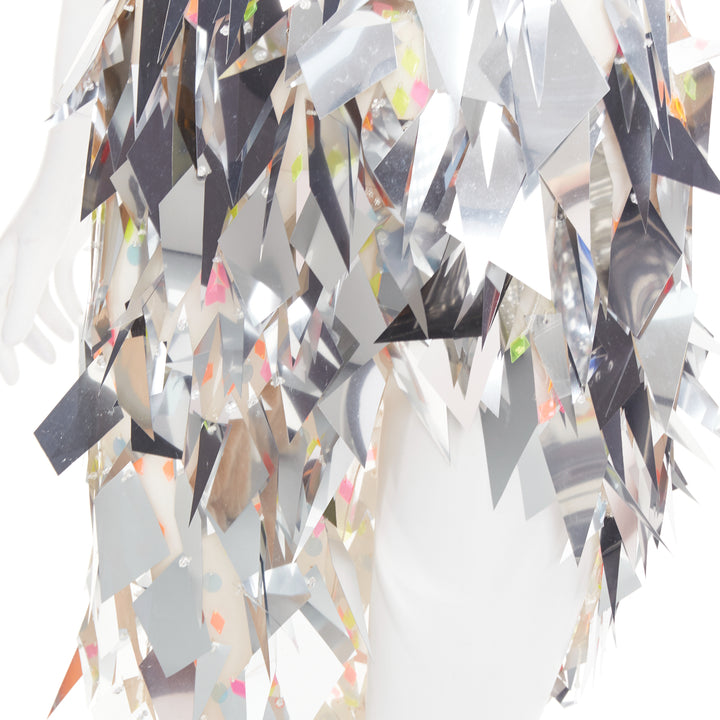 rare ALEXANDRE VAUTHIER COUTURE SS2023 Runway silver mirror mini dress