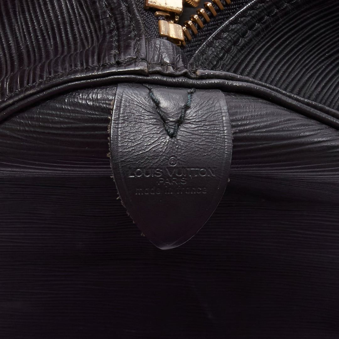LOUIS VUITTON Keepall 55 black epi leather LV logo GHW travel bag
