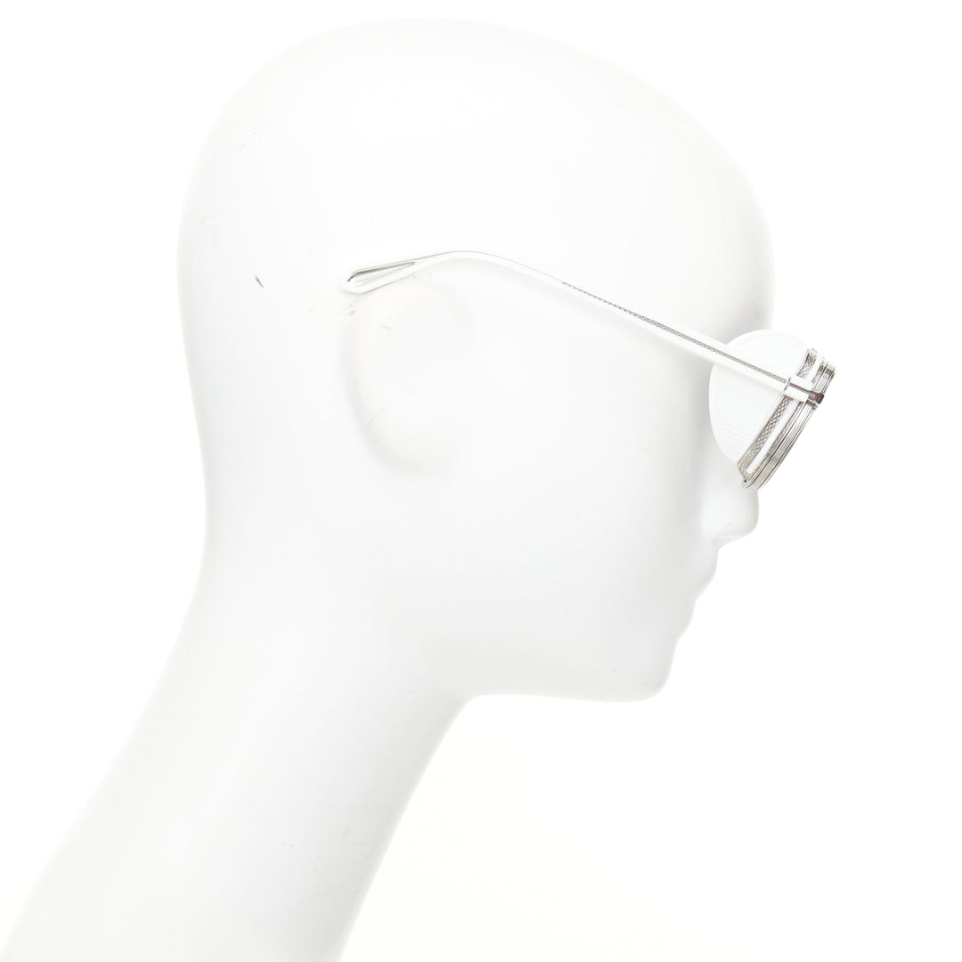 LINDA FARROW 2026 Baret Explorer LFL1631 white gold titanium shield sunglasses