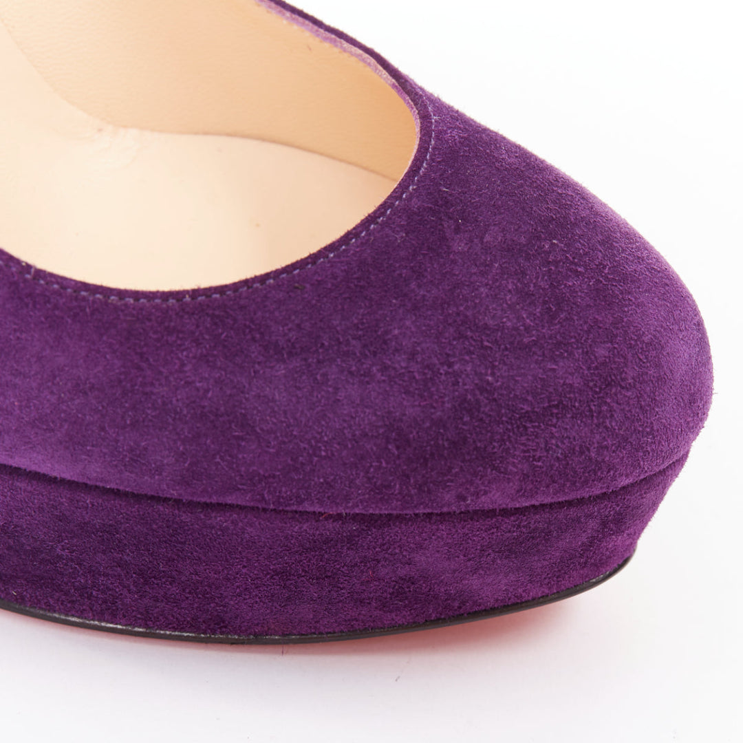 CHRISTIAN LOUBOUTIN Bibi 140 Veau Velours ultra violet suede platform pumps EU37