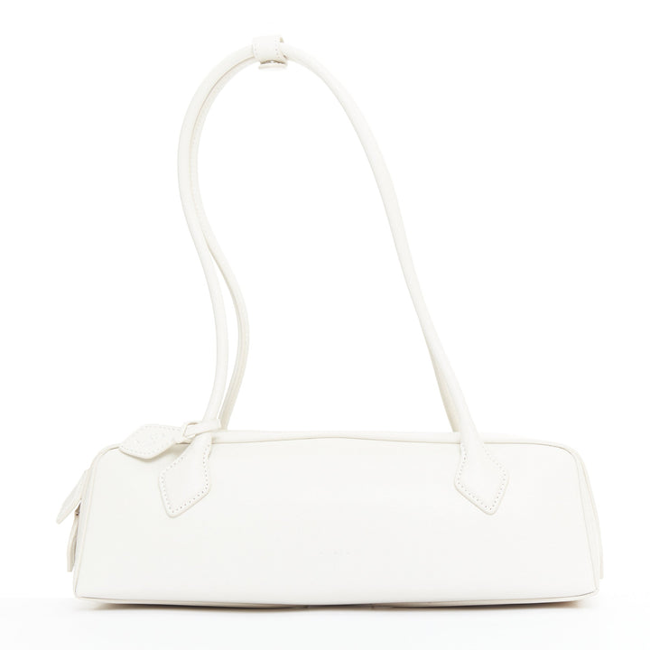 ALAIA Le Teckel Medium off white goat leather long handle east west shoulder bag