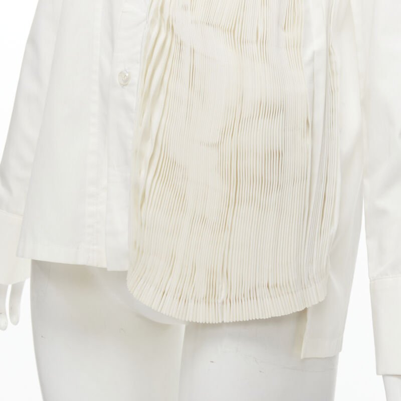 YOHJI YAMAMOTO 2015 Runway white Madam Gres inspired knife pleat shirt JP3 L