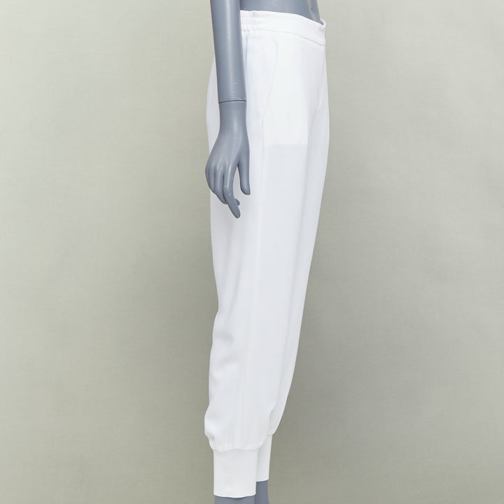 STELLA MCCARTNEY 2019 cream viscose blend minimal jogger pants IT36 XXS