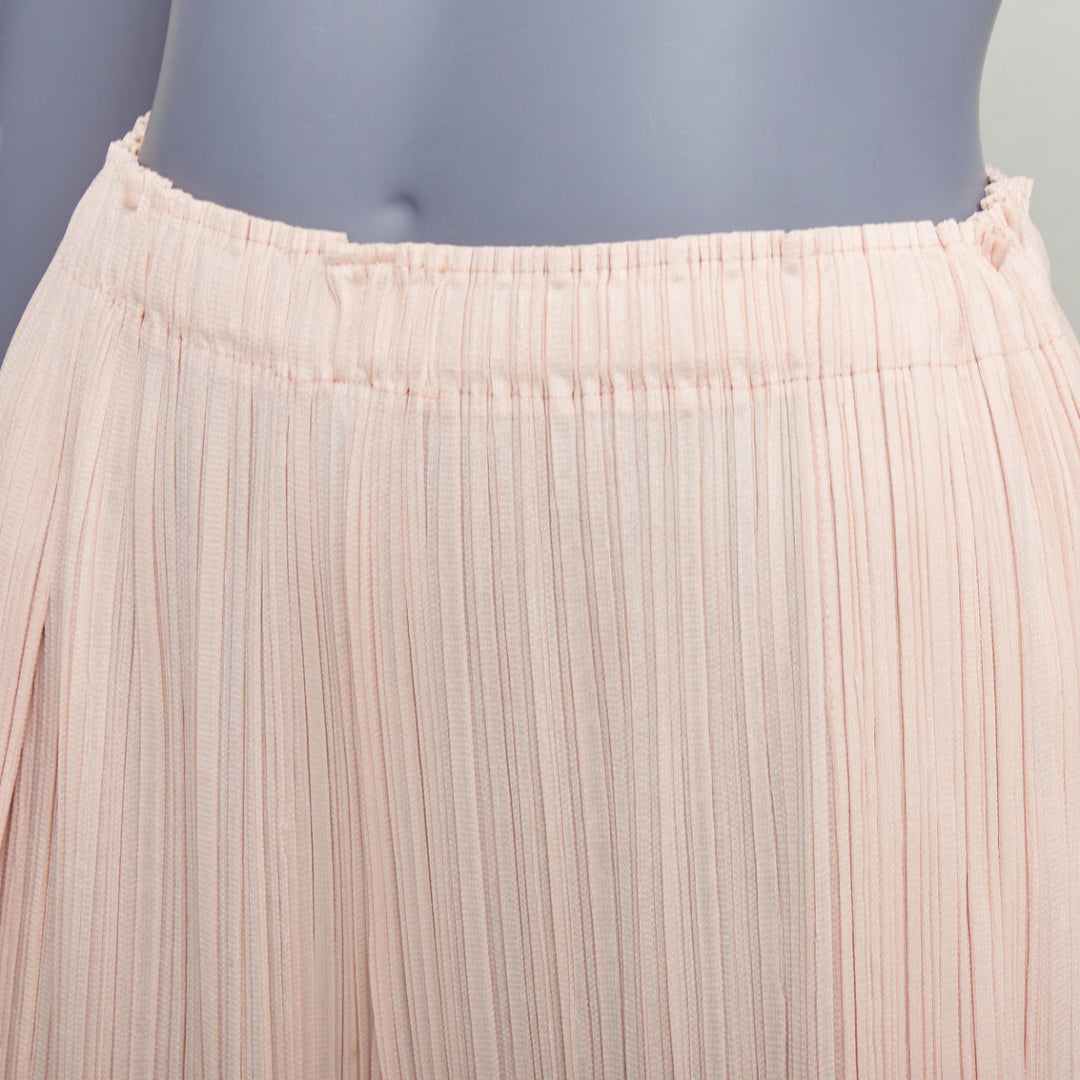 ISSEY MIYAKE Pleats Please pink plisse high waist wide mellow pants JP4 XL
