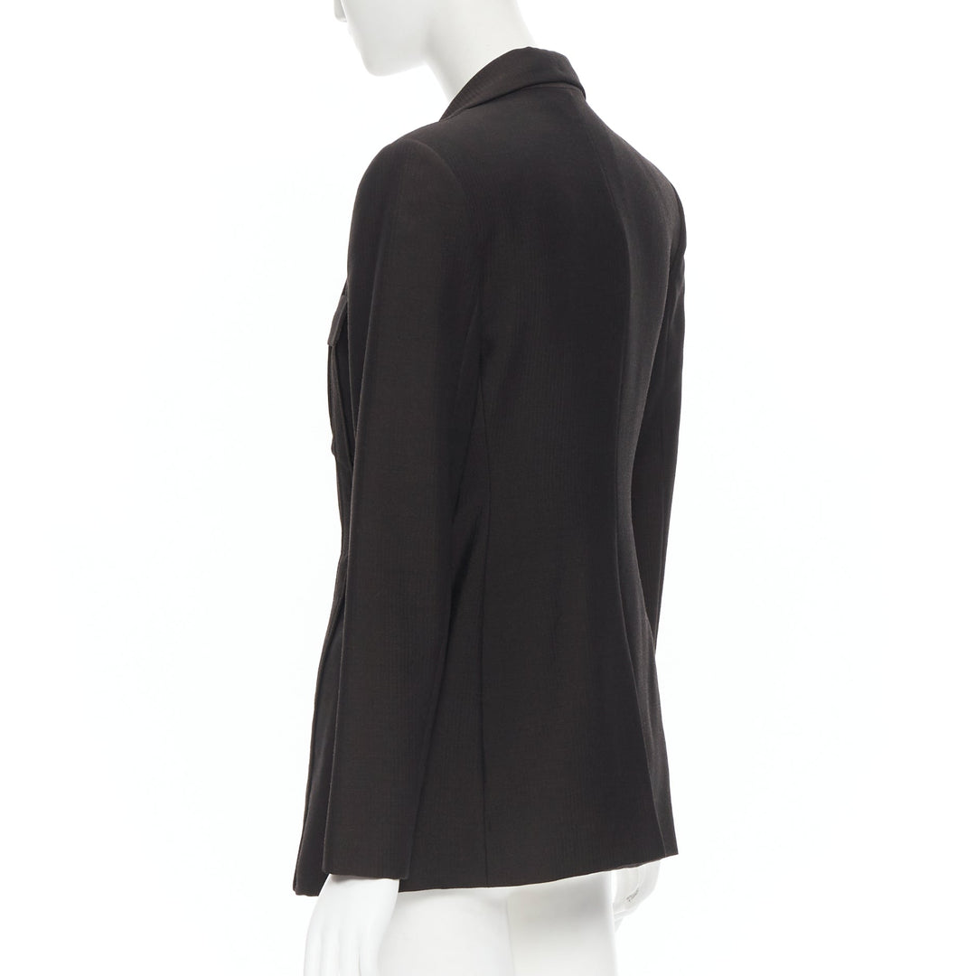 vintage GUCCI TOM FORD 1996 brown wool mohair dart front blazer pant set IT42 M