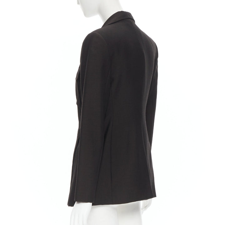 vintage GUCCI TOM FORD 1996 brown wool mohair dart front blazer pant set IT42 M