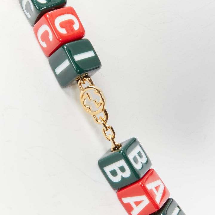 GUCCI BALENCIAGA 2021 Hacker Project Symbols red green cubes short necklace