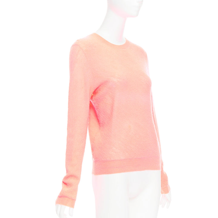 OLD CELINE Phoebe Philo neon coral pink wool knitted sweater S