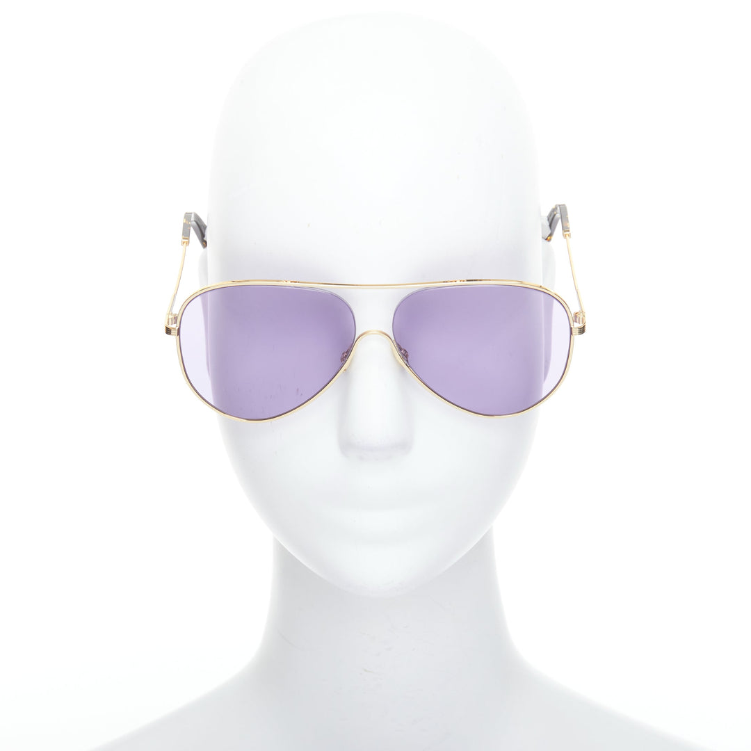 Female mannequin wearing Victoria Beckham VBS133 C04 Purple Metal Women Sunglasses in Size  | Available at JHROP