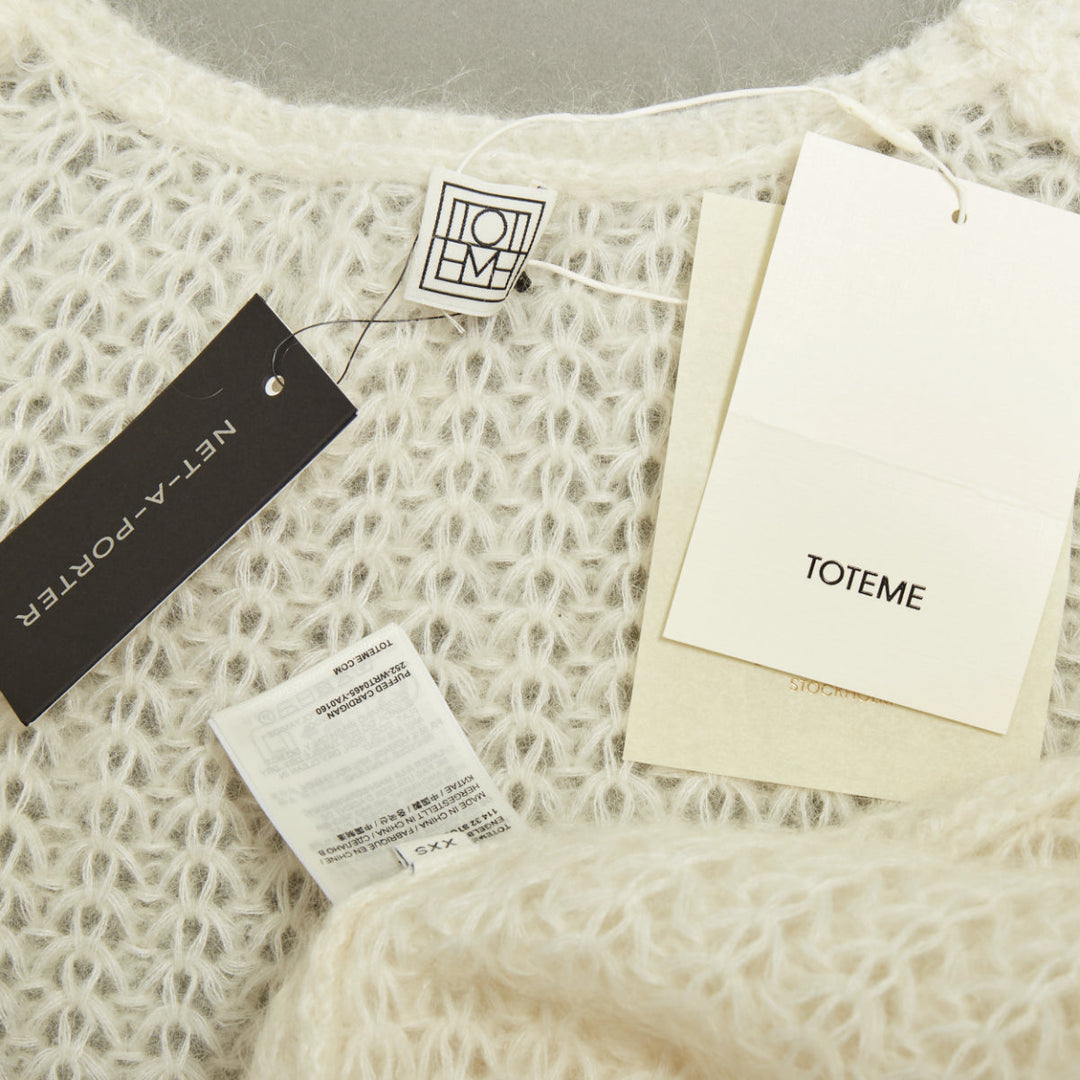 OTEME 2023 Puffed Cardigan off white loose mohair blend casual knitwear XXS
