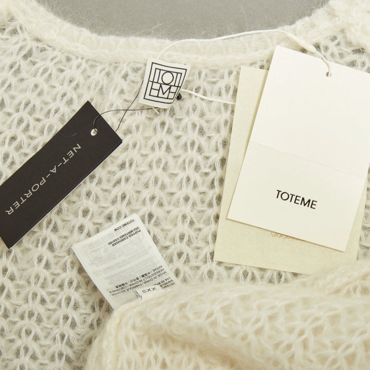 OTEME 2023 Puffed Cardigan off white loose mohair blend casual knitwear XXS