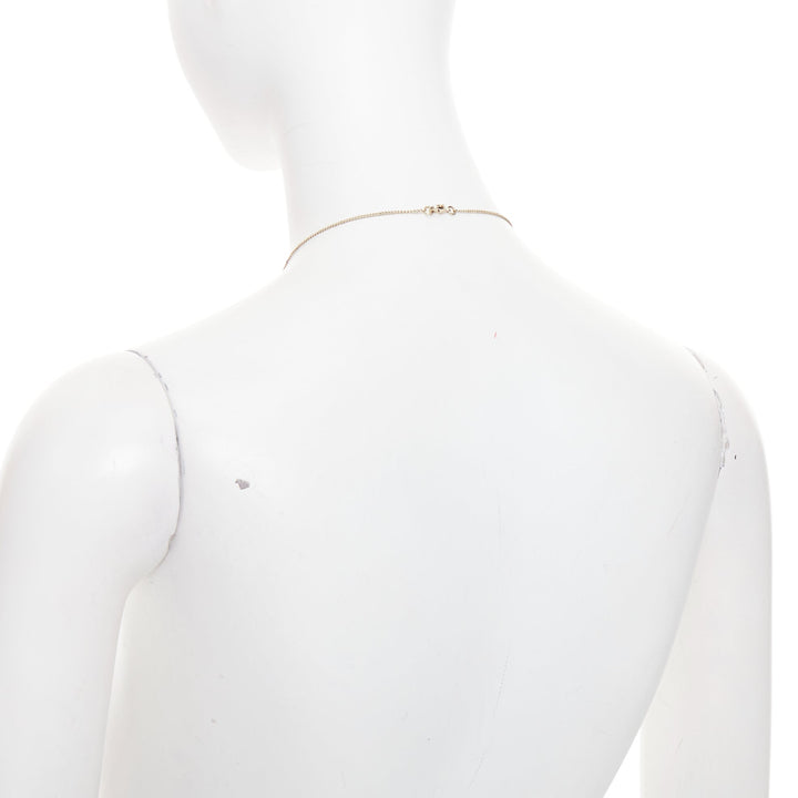 CHANEL 2020 crystal faux pearl pendant CC logo gold chain necklace
