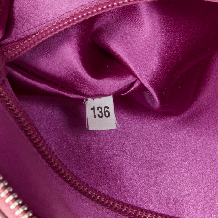 rare PRADA Vintage glossy pink scaled leather silver clasp chain shoulder bag