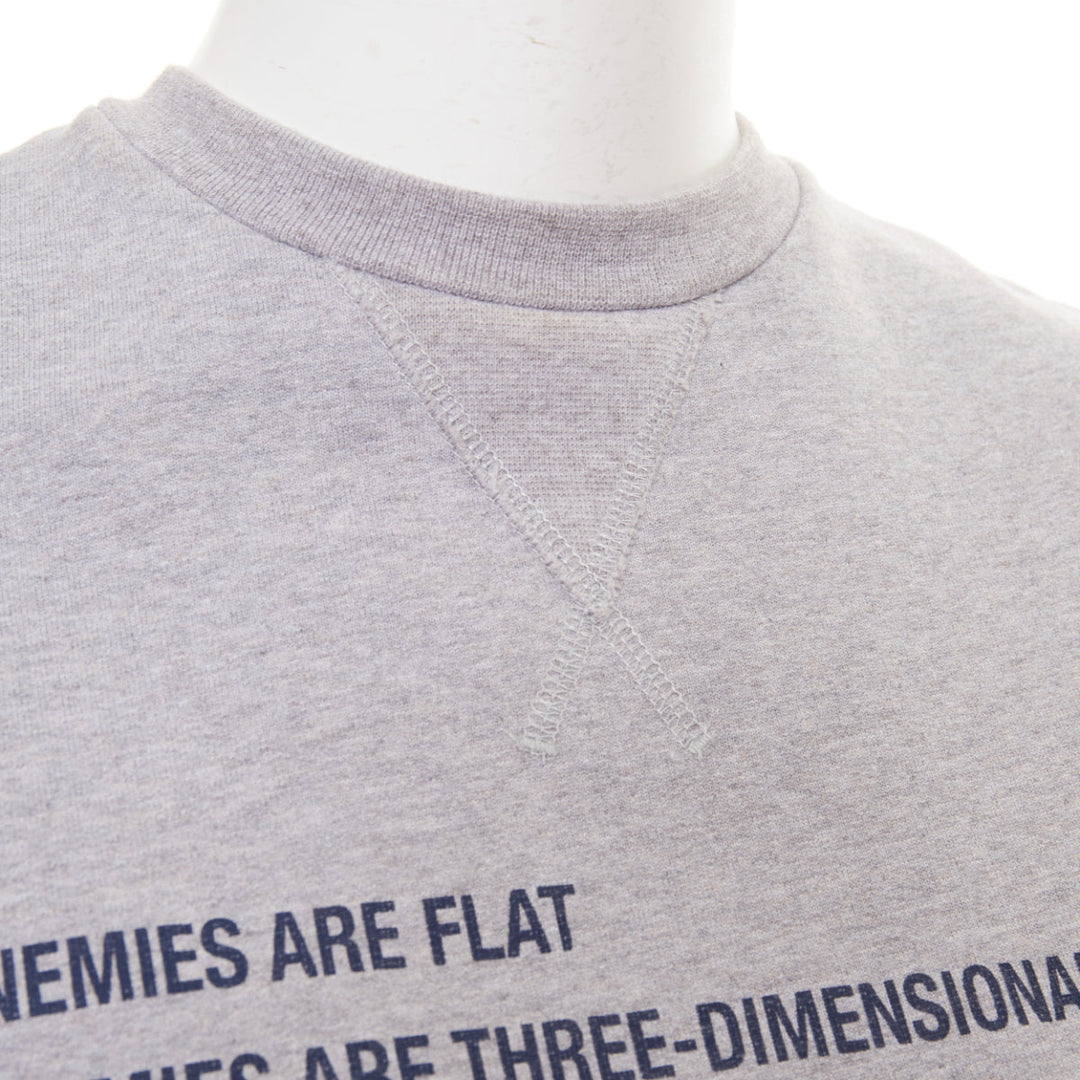 YANG LI 2016 Our Enemies Manifesto grey navy slogan side zip sweatshirt F
