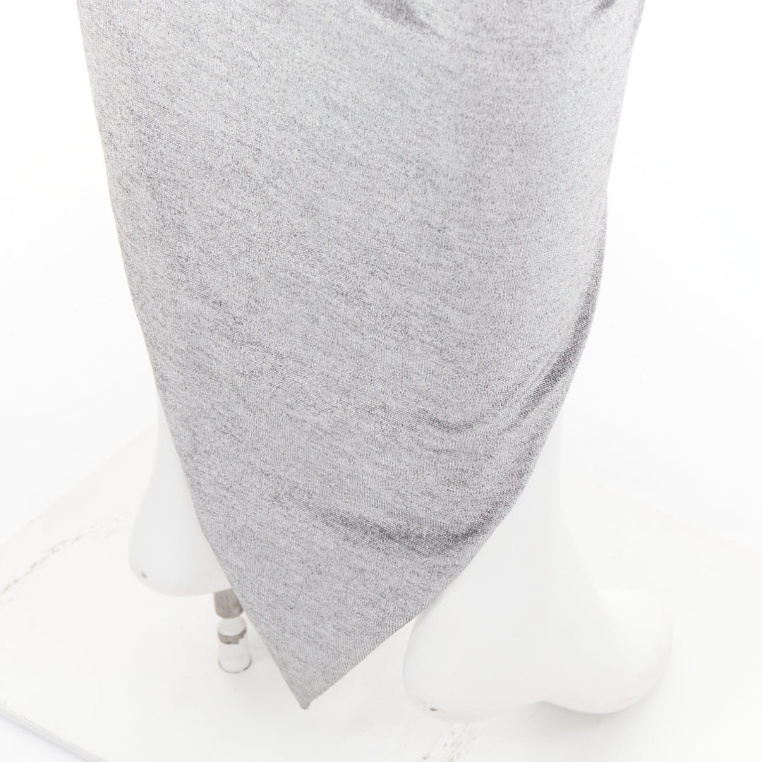 ALEXANDRE VAUTHIER platinum metallic coated jersey halter backless dress FR38 M