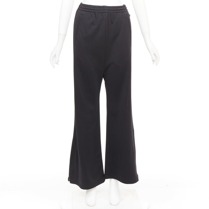 BALENCIAGA 2021 Demna high waist side zip flare knit jogger pants FR34 XS