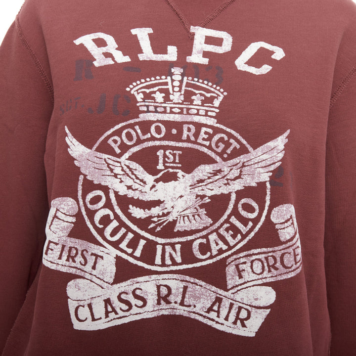 POLO RALPH LAUREN burgundy varsity cotton fleece sweatshirt XS