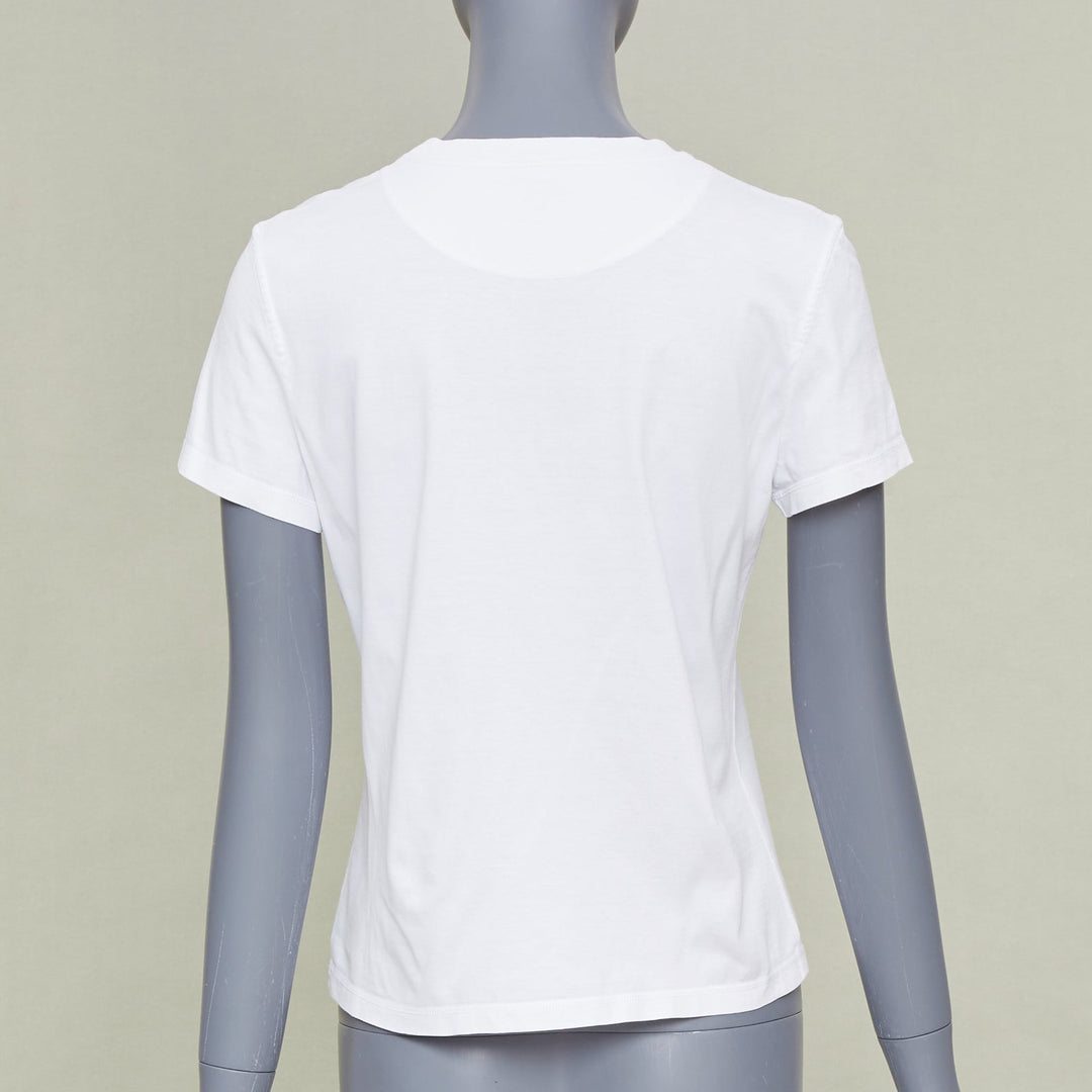 HERMES 2024 Mosaique Au 24 embroidered H pocket blanc white cotton tshirt FR38 M