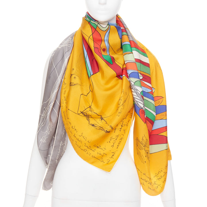 HERMES Della Cavalleria Favolosa 140 Virginie Jamin Split Pegasus silk scarf