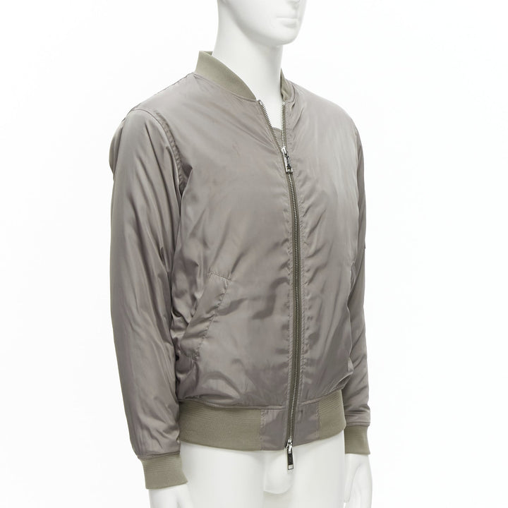 KITH grey nylon two way zipper arm pocket classic MA1 bomber jacket M