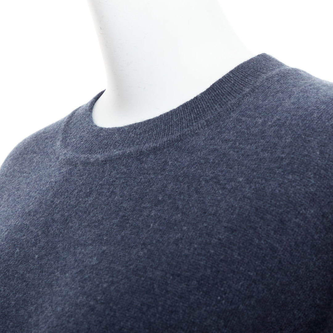 CHRISTIAN DIOR cashmere blend grey blue J'adior 8 boxy sweater FR36 S