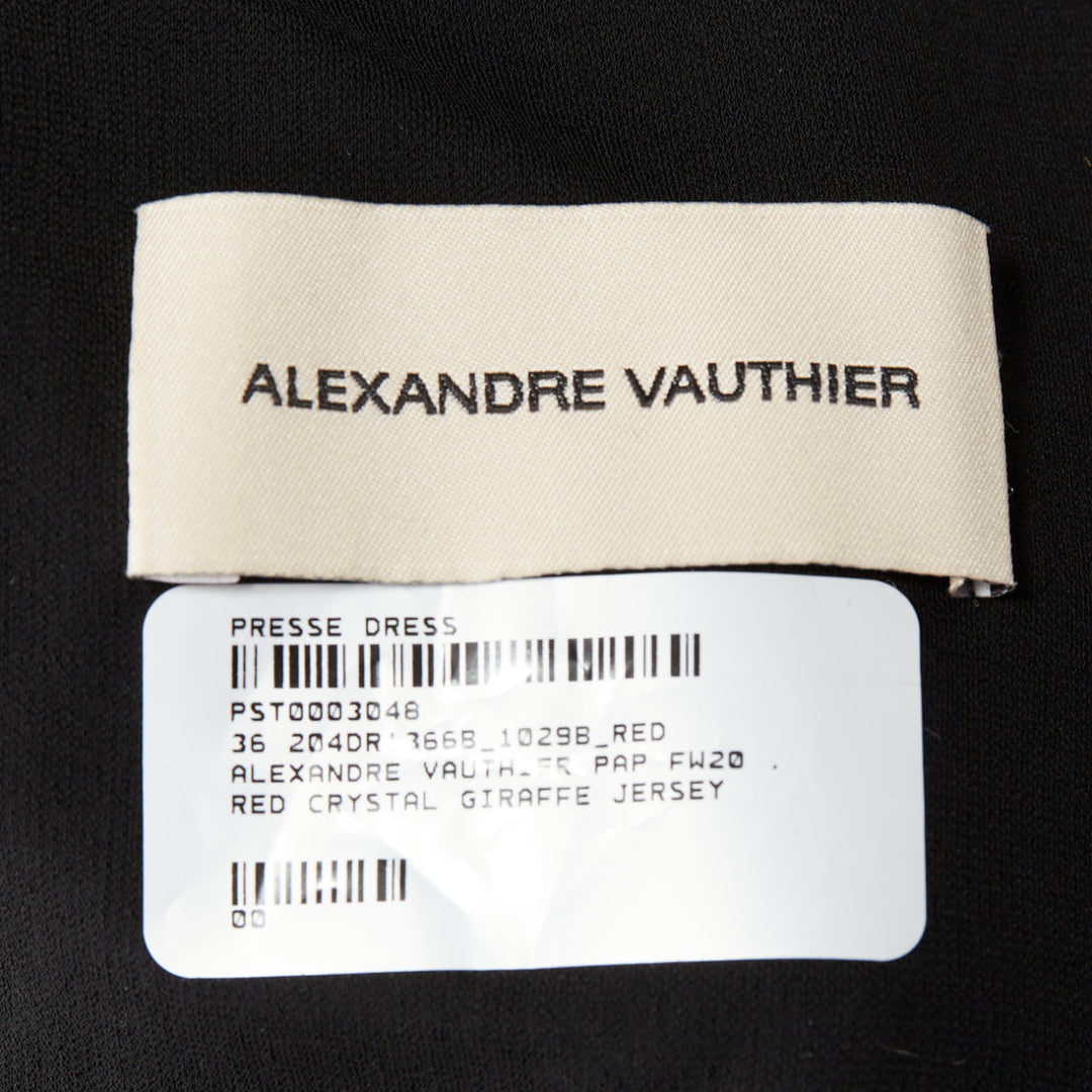 ALEXANDRE VAUTHIER red black Giraffe crystal strass encrusted jersey mini dress