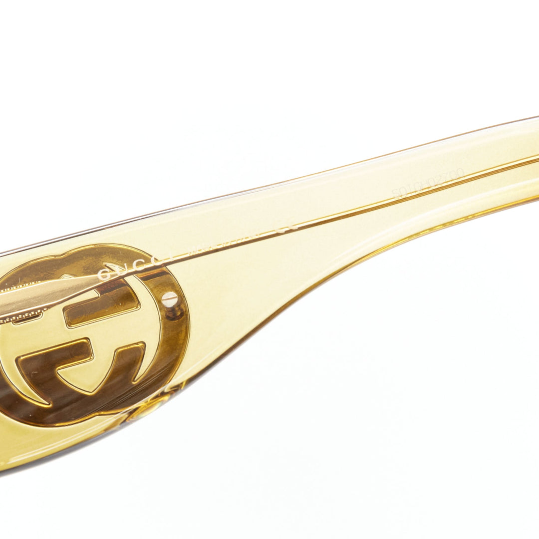 GUCCI GG0151S GG logo yellow acetate oversized GG sunglasses