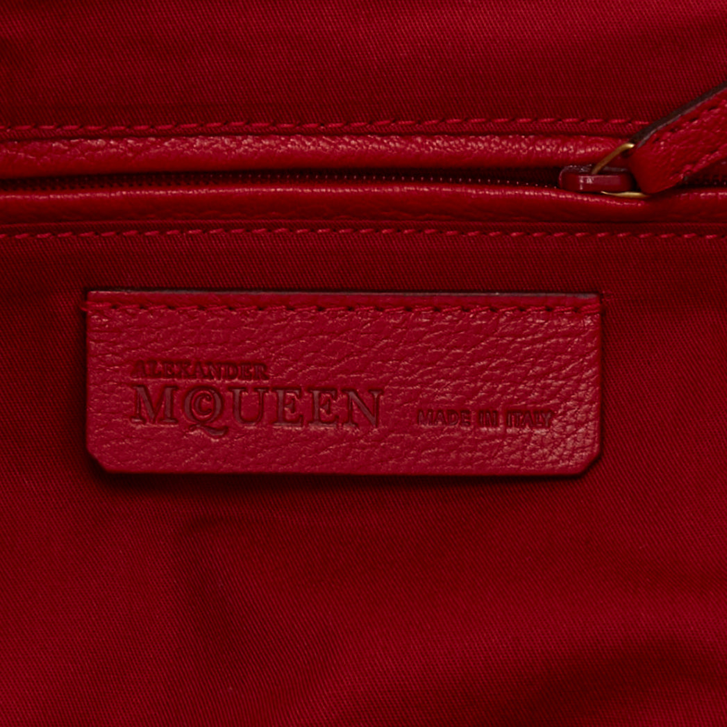 ALEXANDER MCQUEEN De Manta Angels Demons Grinling Gibbons red gold jacquard bag