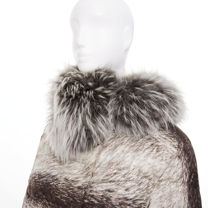 MONCLER Gamme Rouge Piumino Nuovo Lian print down feather puffer jacket US0 XS