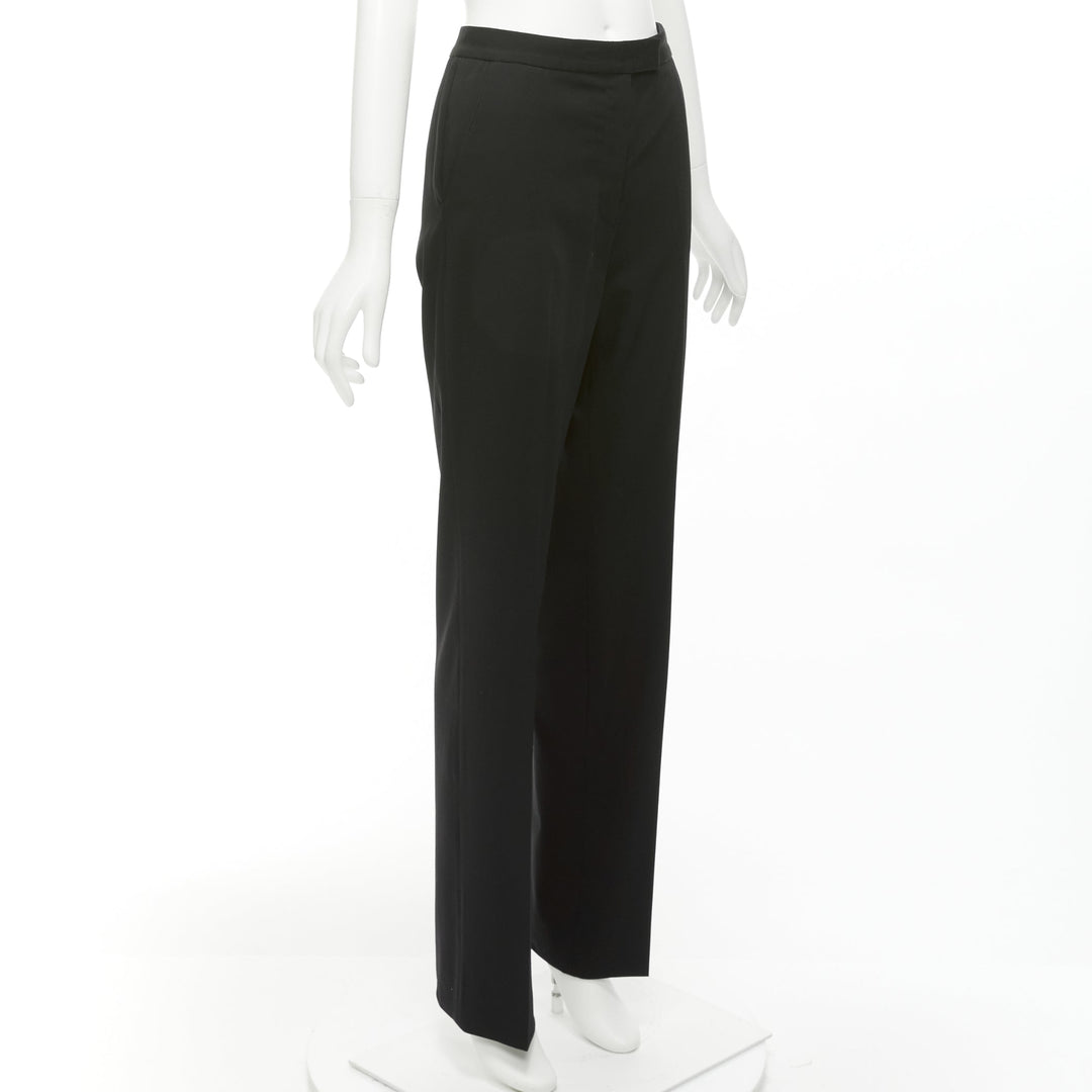 STELLA MCCARTNEY 2011 100% wool black high waist straight pants IT36 XXS
