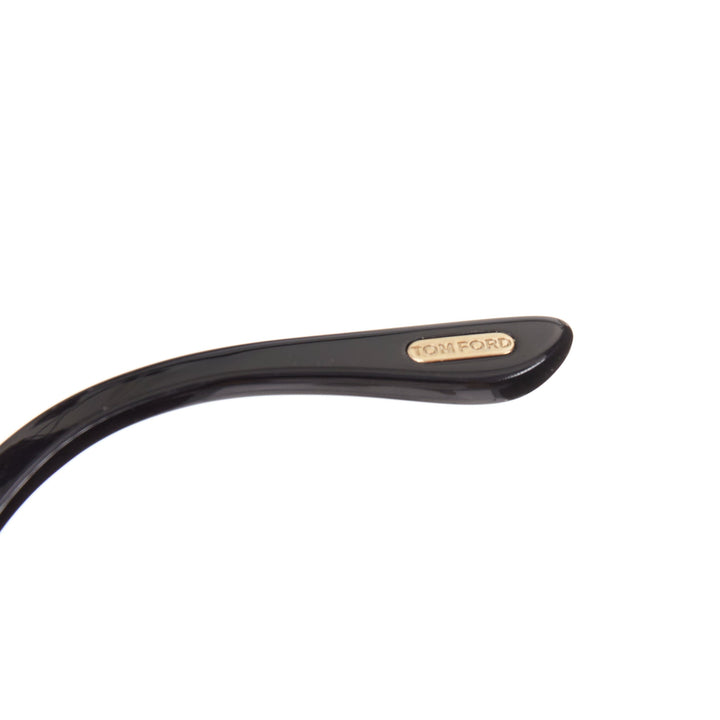 TOM FORD Sari TF690-F black acetate silver T bar oversized optical frame glasses