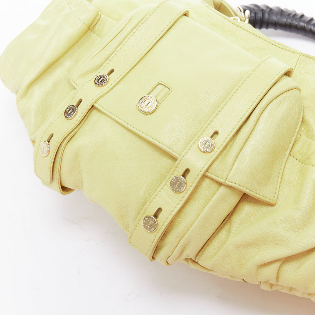 YVES SAINT LAURENT Mombasa butter yellow black horn shoulder bag