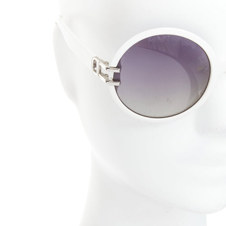 CHRISTIAN DIOR Josephine1 VK6VK white silver D logo oval sunglasses