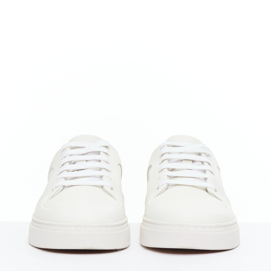 BOTTEGA VENETA white leather minimal lace up sneakers EU39