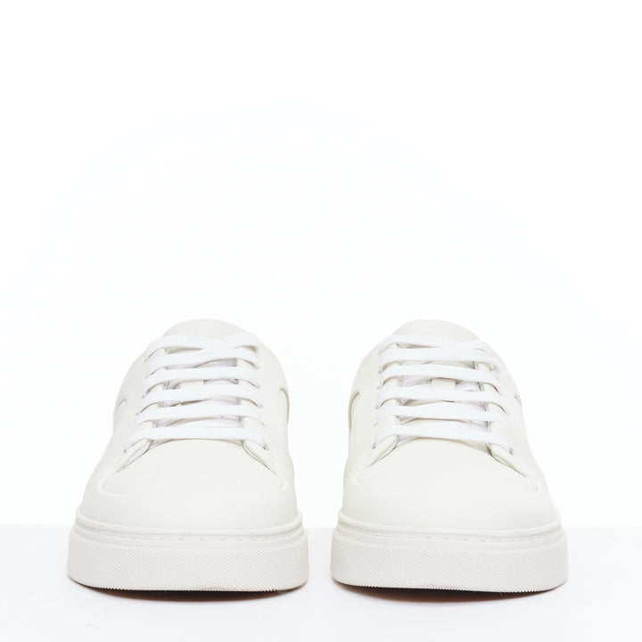 BOTTEGA VENETA white leather minimal lace up sneakers EU39